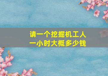 请一个挖掘机工人一小时大概多少钱