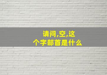 请问,空,这个字部首是什么