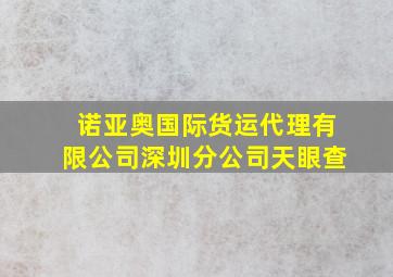 诺亚奥国际货运代理有限公司深圳分公司天眼查