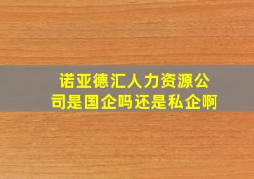 诺亚德汇人力资源公司是国企吗还是私企啊