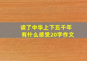 读了中华上下五千年有什么感受20字作文