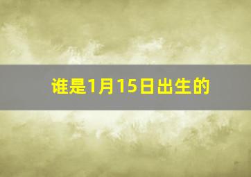 谁是1月15日出生的