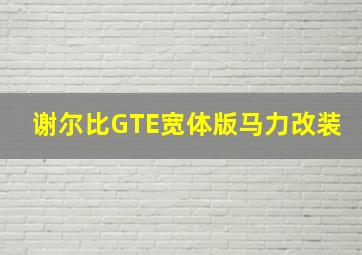 谢尔比GTE宽体版马力改装