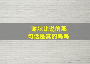 谢尔比说的那句话是真的吗吗