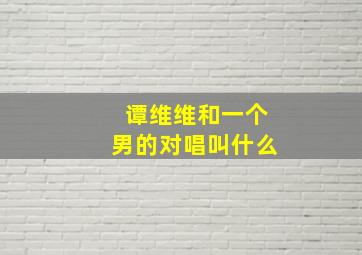 谭维维和一个男的对唱叫什么