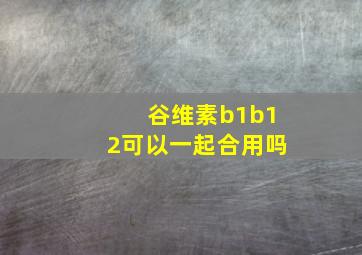 谷维素b1b12可以一起合用吗