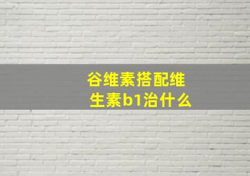 谷维素搭配维生素b1治什么