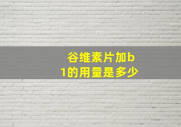 谷维素片加b1的用量是多少