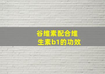 谷维素配合维生素b1的功效