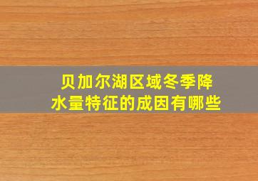 贝加尔湖区域冬季降水量特征的成因有哪些