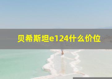 贝希斯坦e124什么价位