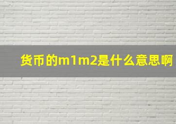 货币的m1m2是什么意思啊