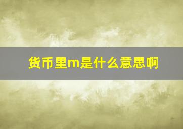 货币里m是什么意思啊