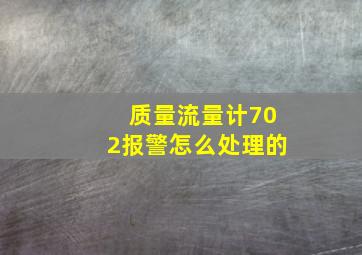 质量流量计702报警怎么处理的