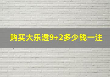 购买大乐透9+2多少钱一注