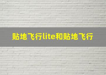 贴地飞行lite和贴地飞行