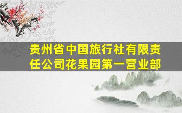 贵州省中国旅行社有限责任公司花果园第一营业部