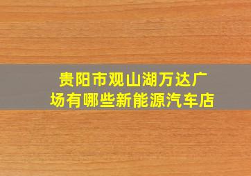 贵阳市观山湖万达广场有哪些新能源汽车店