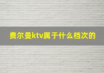 费尔曼ktv属于什么档次的