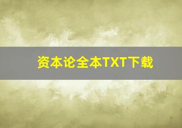 资本论全本TXT下载