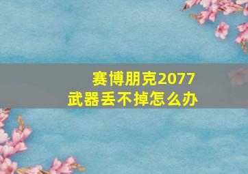 赛博朋克2077武器丢不掉怎么办