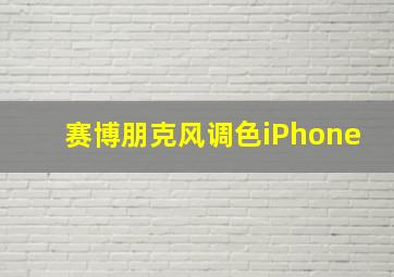 赛博朋克风调色iPhone