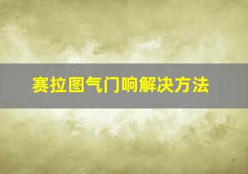 赛拉图气门响解决方法