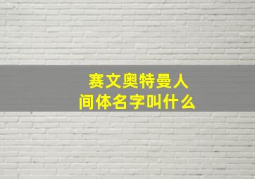 赛文奥特曼人间体名字叫什么