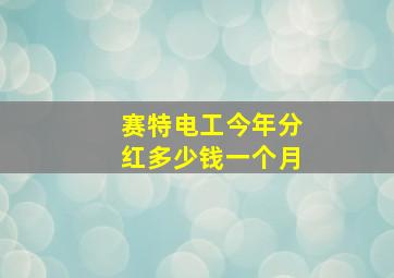 赛特电工今年分红多少钱一个月