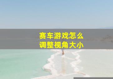 赛车游戏怎么调整视角大小