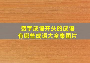 赞字成语开头的成语有哪些成语大全集图片