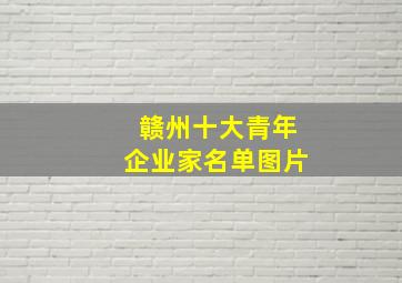 赣州十大青年企业家名单图片