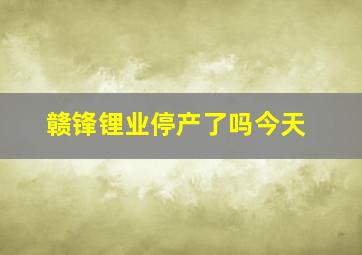 赣锋锂业停产了吗今天