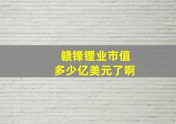 赣锋锂业市值多少亿美元了啊