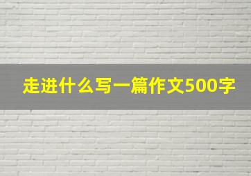 走进什么写一篇作文500字