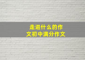 走进什么的作文初中满分作文