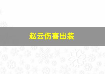 赵云伤害出装