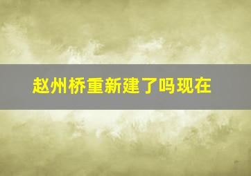 赵州桥重新建了吗现在