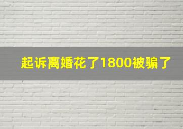 起诉离婚花了1800被骗了