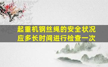 起重机钢丝绳的安全状况应多长时间进行检查一次