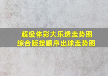 超级体彩大乐透走势图综合版按顺序出球走势图