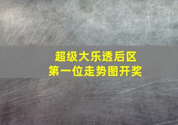 超级大乐透后区第一位走势图开奖