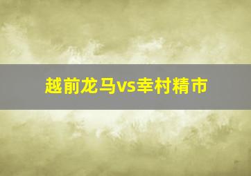 越前龙马vs幸村精市