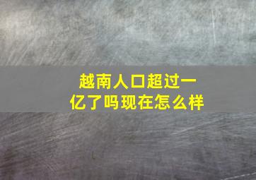 越南人口超过一亿了吗现在怎么样