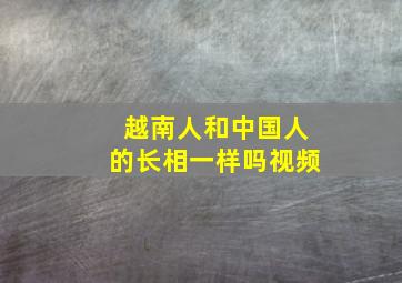 越南人和中国人的长相一样吗视频