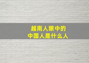 越南人眼中的中国人是什么人