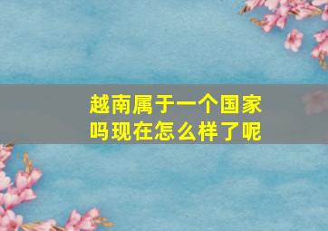 越南属于一个国家吗现在怎么样了呢