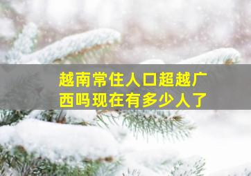 越南常住人口超越广西吗现在有多少人了