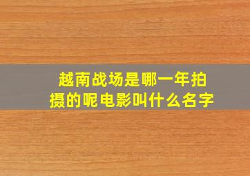 越南战场是哪一年拍摄的呢电影叫什么名字