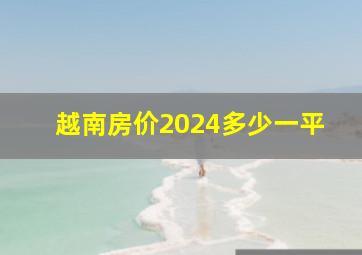 越南房价2024多少一平